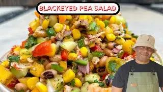 DELICIOUS and SIMPLE Black Eyed Pea Salad Recipe! [How to Make Texas Cowboy Caviar Salad]