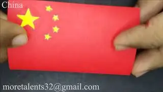Draw China Flag while Anthem National 中国 旗 国歌 义勇军进行曲