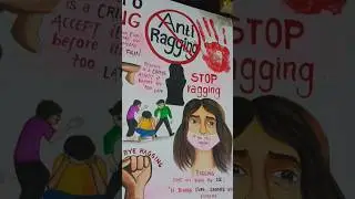 Stop Ragging poster | Anti Ragging poster for college work #shorts #artislife#drawing#postermaking