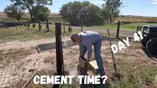 Cementing Posts for our Entrance