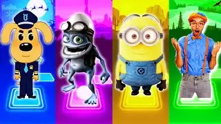 Sheriff Labrad vs Crazr  Frog vs Minios vs Blippi Tiles hop gameng 10 01
