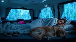 Rain Sounds for Sleeping ⚡ Soothing Rain & Thunder on a Cozy Car to Calm Anxiety and Sleep Deeply