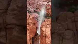 Drone Captures Utah Waterfall Flowing in Reverse 😮