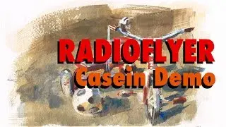Casein Paint Sketching Tutorial Demonstration: Vintage Radio Flyer Tricycle