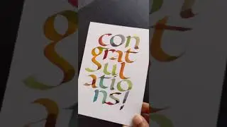 Neat trick for fitting 'congratulations' in calligraphy onto a portrait format