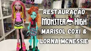 Restauração bonecas Monster High Marisol Coxi e Lorna McNessie coleção Monster Exchange