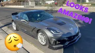 CARBON FIBER SIDE SKIRTS ON MY C7 CORVETTE!