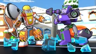 ロボットカー、悪の氷のロボットと戦う！｜子供のためのレスキュー車