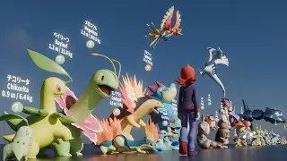 Pok&eacute;mon Gold & Silver Size Comparison [ Gen 2nd ]