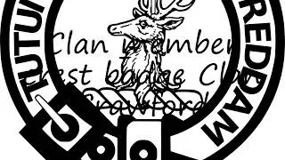 How to pronounce Clan member crest badge  Clan Crawford in English?