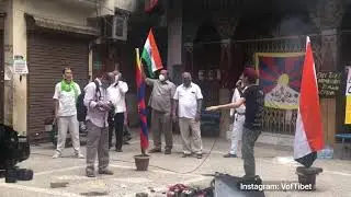 Tibetan activists stands in solidarity with Indian army. In Delhi, Tibetan
