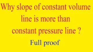 Why slope of constant volume lines greater than the slope of constant pressure lines - Proof