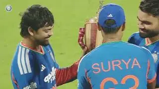 That winning feeling!#TeamIndia IDFC FIRST Bank T201 Series trophy #INDVNZ #cricket #cricketlover 