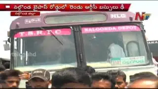 Nalgonda bypass road RTC Bus  Mishap, 18 wounded- NTV