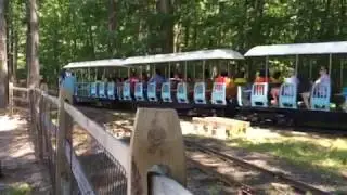 The Essex County Turtle Back Zoo Railroad's Blue Train at Turnaround Hill