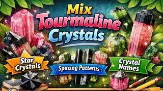 Mix 💎 Tourmaline Crystals | Learn Star & Spacing Crystal Names | Gemstone Identification#gemstone 