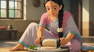 A Peaceful 1970’s Indian Village Women Morning 🌿 | Ghibli Style ASMR  #ghibli #slowliving #aesthetic