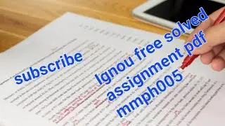 IGNOU MBA MMPH005 FREE SOLVED ASSIGNMENT PFD