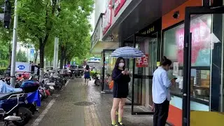 Beijing Walking,Rainy weekday morning, Guangshun North Street, Wangjing Science Park【4K】