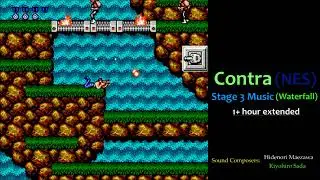Contra (NES) - Stage 3 (Waterfall) 1 hour Music