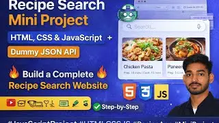 Full Recipe Website using HTML, CSS, JavaScript & Dummy JSON API |  Complete Mini Project