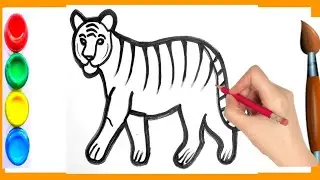 Tiger drawing step by step । Tiger drawing video । Simple drawing video । toddlers । चीता का चित्र 