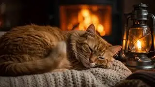 Deep Sleep Cat Music 432Hz 😺 Gentle Fireplace Atmosphere For Calm Rest, Healing, And Comfort