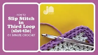 How to slip stitch in the third loop only (slst-tlo) | ⏱ 1 Minute Crochet 🧶