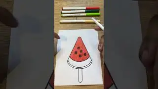 Watermelon popsicle colouring #asmr #shorts #coloring #fyp #relaxing #mindfulness