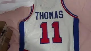 NBA Detroit Pistons Isiah Thomas Sand Knit Jersey unboxing