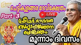ചെട്ടികുളങ്ങര ദേവിക്ഷേത്രനടയിൽ സംപൂജ്യ സ്വാമി ഉദിത് ചൈതന്യജിയുടെ ശ്രീമദ് ഭാഗവത സപ്താഹം മൂന്നാം ദിവസം