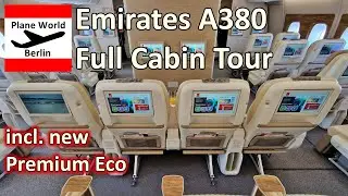 ILA 2022: Emirates A380 full Cabin Tour // including new Premium Economy Class and Catering samples