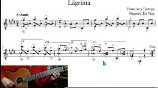 Học Đàn Guitar Bài Số 17 Với Lagrima Của Tarrega
