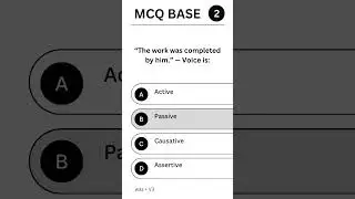 Active & Passive Voice MCQs (Part-1) | Tricky Grammar Quiz #englishgrammar #quiz