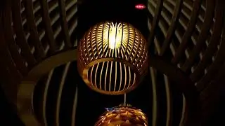 wooden Pine cone pendent light