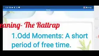 The Rattrap class 12- important word meaning