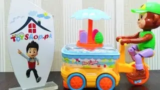 Ice-cream Monkey Cart ( Bump and Go) 🐒🐒🍨🍨 #2021Toys #Monkey #WallsIcecream #Walls