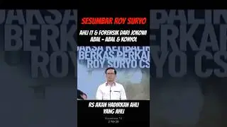 Sesumbar Lagi Ahli IT & Forensik Dari Jokowi Abal Abal & Konyol Roy Suryo Akan Hadirkan Ahli Yg Ahli