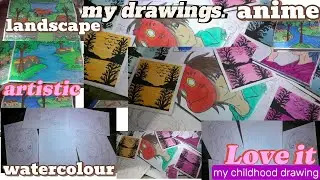 My childhood drawings || Anime || Landscape || watercolor || cute || painting