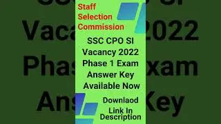 SSC CPO SI Answer Key 2022 Available now | Download Your Answer Key |