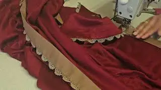 lace attaching with palta on winter shawl