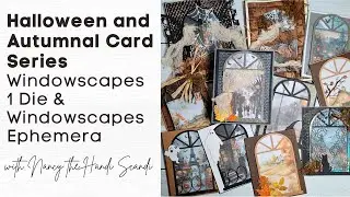 Halloween and Autumnal Card Series: Windowscapes 1 Die & Ephemera Packs