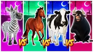 Tiles Hop - Funny Zebra 🆚 Funny Horse 🆚 Funny Cow 🆚 Funny Ferdinant 🎯 in Tiles Hop EDM Rush🎶