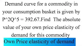 Own price elasticity of demand