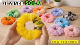 Esta Scrunchies de dos Colores se Vende Sola | Tutorial Paso a Paso |Es Fácil  y Bonita- DIY