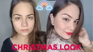 Easy and Quick Christmas Makeup Look ! Used Minimum Products / New Products Added/For Beginners