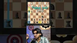 BRUTAL Chess Trap WIN With Fishing Pole Trap in 8 MOVES #chesstraps #chessopenings #chesstricks