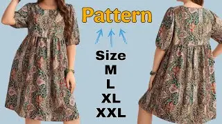 ✅️️ Draw a simple and beautiful dress pattern in less than 15 minutes! sizes M, L, XL, and XXL