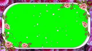 GREEN SCREEN FLOWER FRAME BORDER WITH BUTTERFLY 🦋🦋🦋