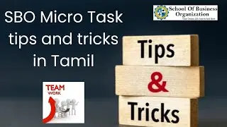SBO micro tasks Tips and tricks in tamil|| SBO updates